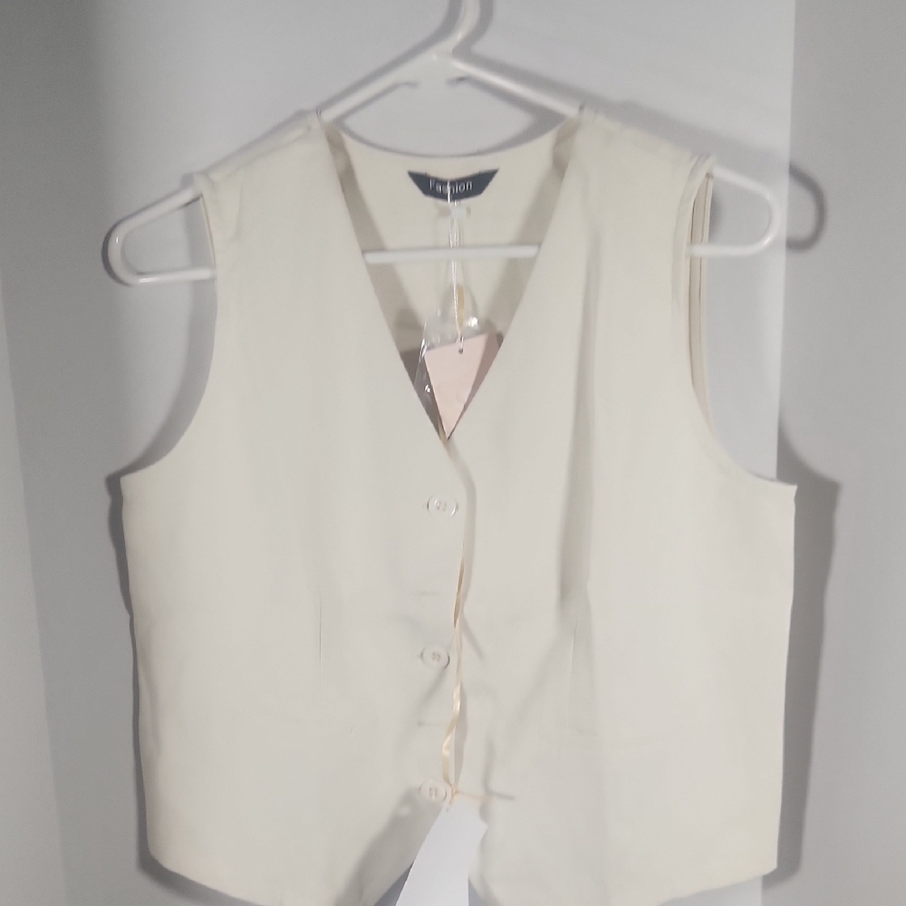 Cream Button-Up Vest